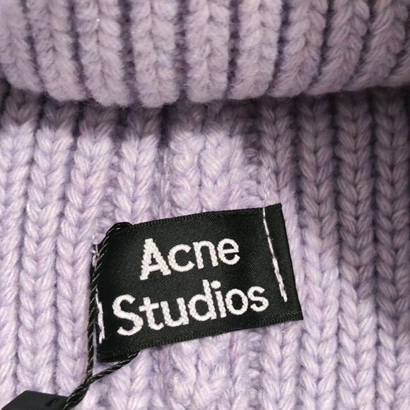 Acne Studios Folded Cuff Cozy Knit Purple Beanie main image 4